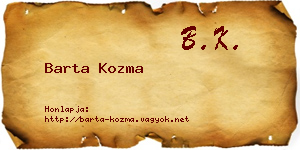 Barta Kozma névjegykártya